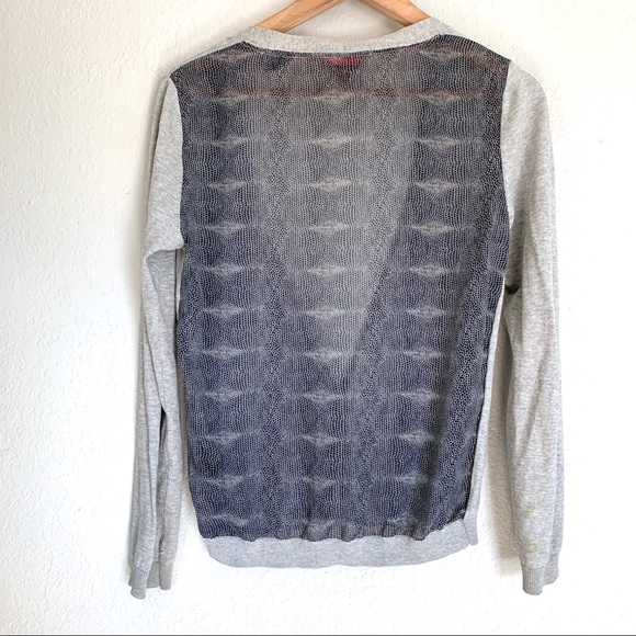 Maison Scotch gray/blue single button cardigan - Picture 6 of 8